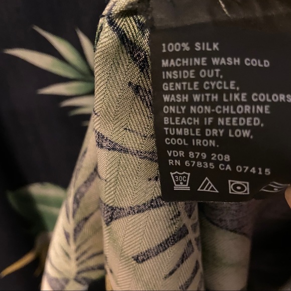 Nautica 100% Silk Button Floral Shirt - Picture 4 of 5